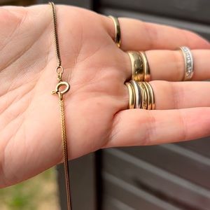 SOLD. 14K Wheat Chain.  15 inches.  1.5mm.